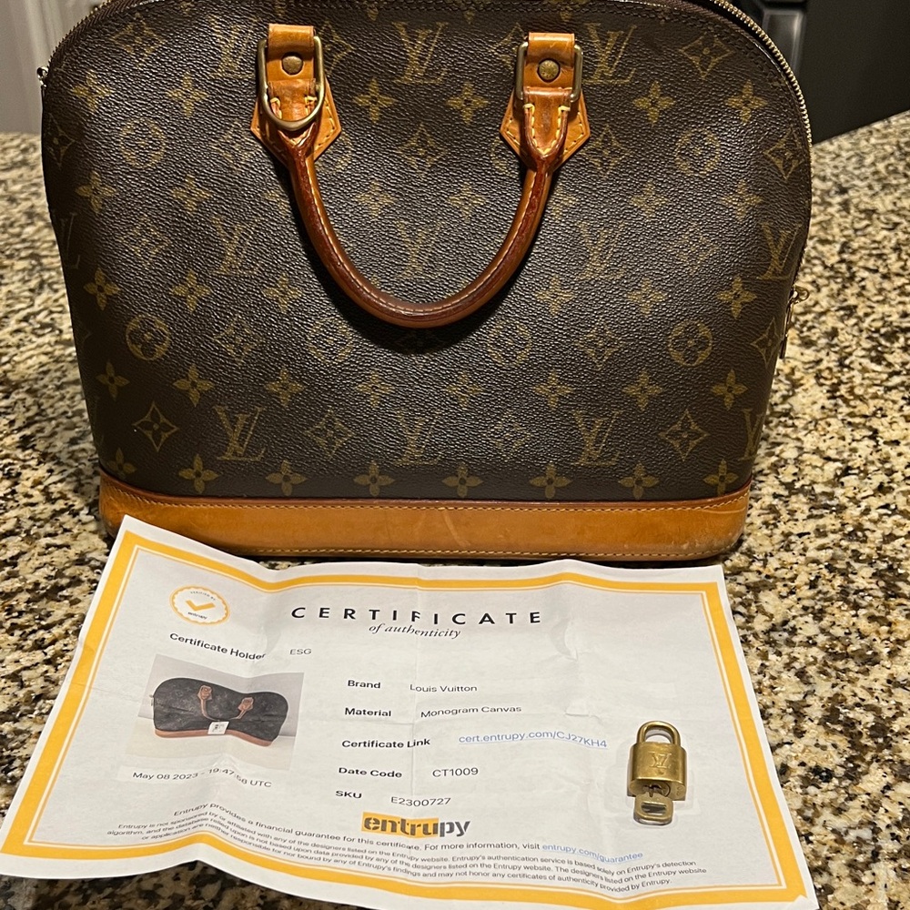 Louis Vuitton Monogram Canvas Handbag in Brown and Tan